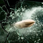 Bullet breaking glass